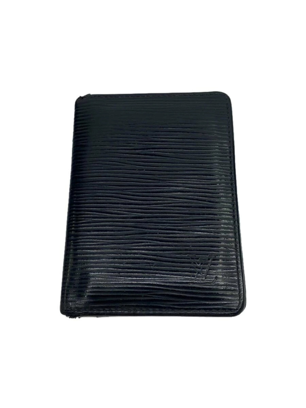 LOUIS VUITTON Porte Wallet Cartes Passe Vertical Epi Black Solid